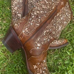 Glitter embellished corral boots